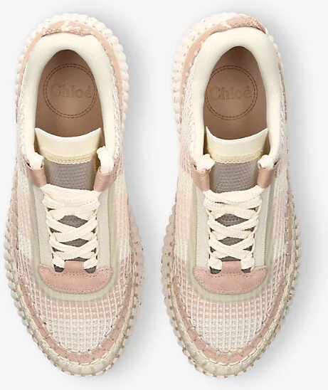 Womens Beige Oth Nama Mesh and Suede Low-Top Trainers Eur 36 / 3 Uk Women - Image 2