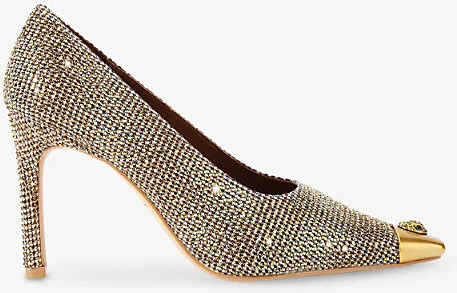 Womens Beige Oth Regent Eagle-Embellished Metallic-Woven Courts Eur 38/5 Uk Women