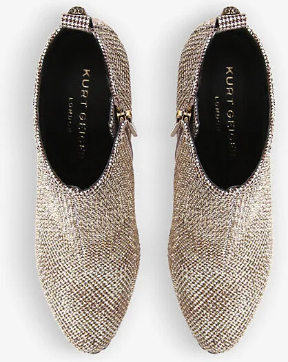 Womens Beige Shoreditch Crystal-Embellished Heeled Ankle Boots Eur 42/ 9 Uk Women - Image 2