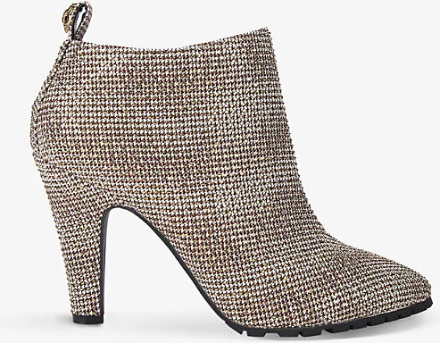 Womens Beige Shoreditch Crystal-Embellished Heeled Ankle Boots Eur 42/ 9 Uk Women