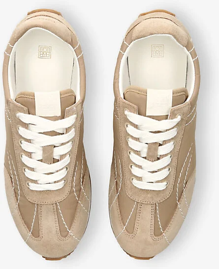 Womens Beige Sport Woven and Suede Low-Top Trainers Eur 39 / 6 Uk Women - Image 2