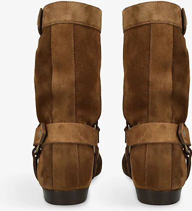 Womens Beige Stania Flat Suede Ankle Boots Eur 38/5 Uk Women - Image 2