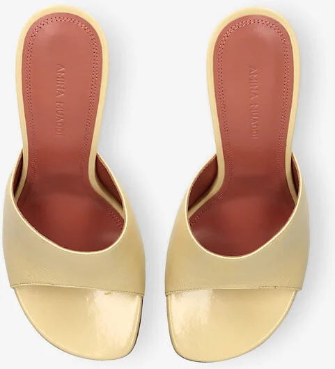 Womens Beige Taylor Slipper 90 Leather Heeled Mules Eur 38.5 / 5.5 Uk Women - Image 2