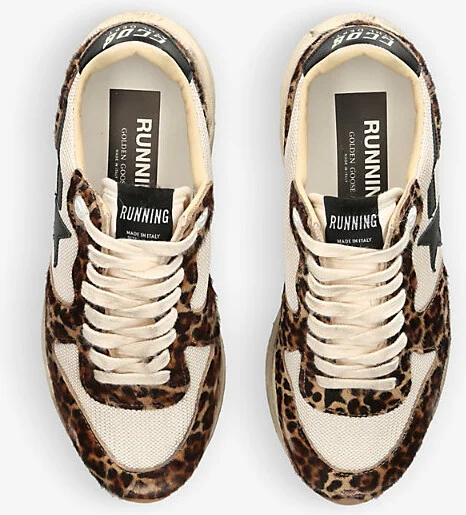 Womens Beige Women's Running Sole 15399 Leopard-Print Leather and Mesh Trainers Eur 35 / 2 Uk Women - Image 2