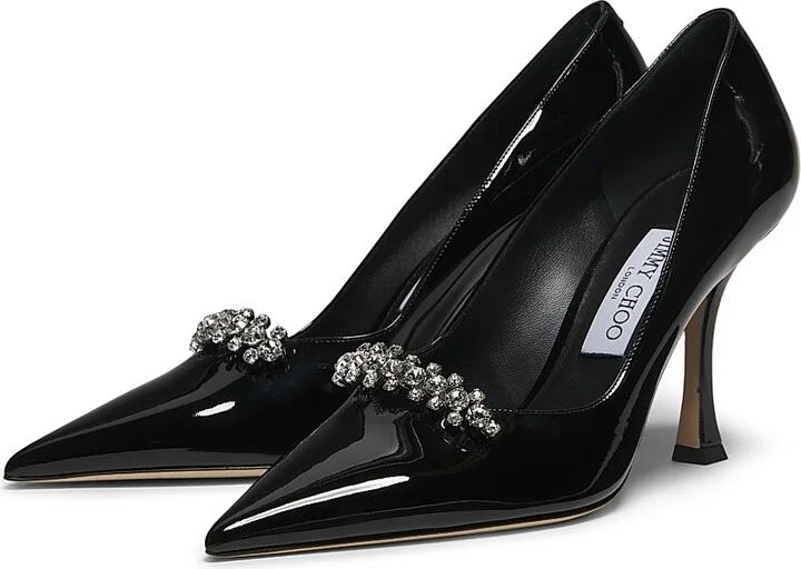 Women's Belinda 90MM Embellished Patent Leather Pumps - Black - Size 5 - Image 2