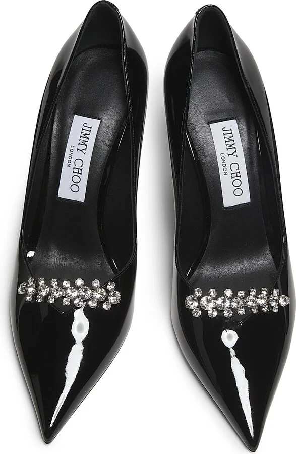 Women's Belinda 90MM Embellished Patent Leather Pumps - Black - Size 5 - Image 4