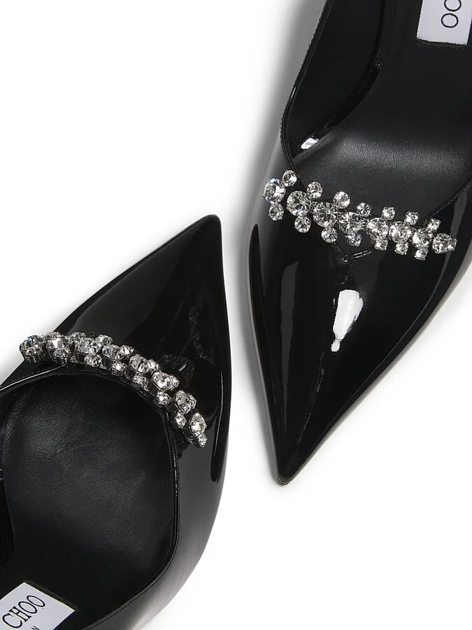 Women's Belinda 90MM Embellished Patent Leather Pumps - Black - Size 5 - Image 5