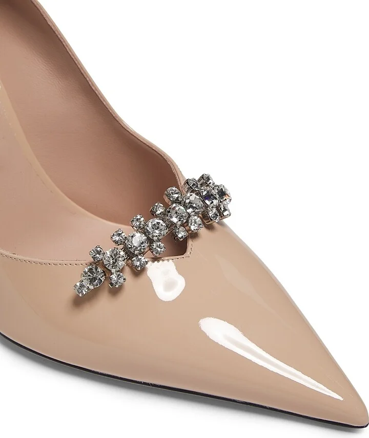 Women's Belinda 90MM Embellished Patent Leather Pumps - Black - Size 5 - Image 10