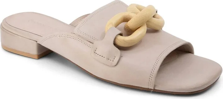 Women's Bell Leather Sandal In White Sand