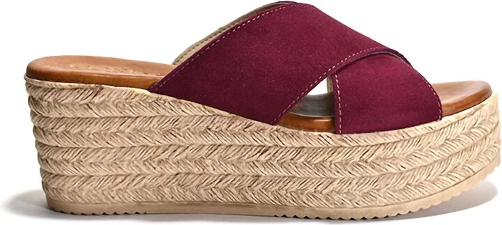 Women's Bella Espadrille Wedge Sandals In Raspberry Suede