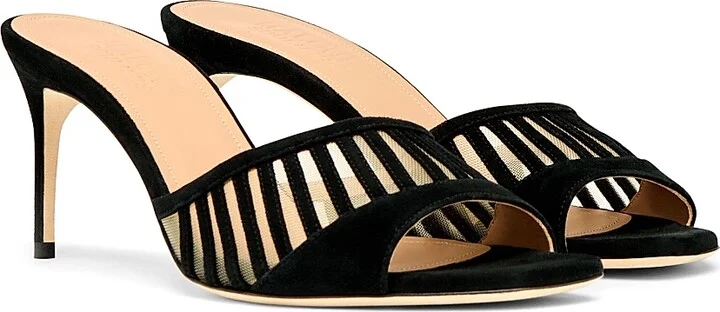 Women's Bellatrix 70MM Suede Sandals - Black - Size 6 - Image 2
