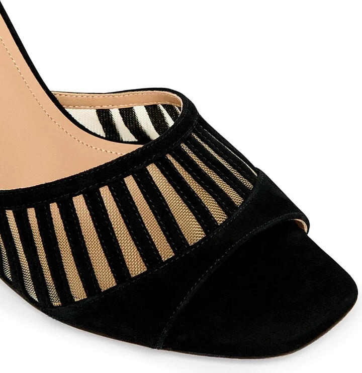 Women's Bellatrix 70MM Suede Sandals - Black - Size 6 - Image 4