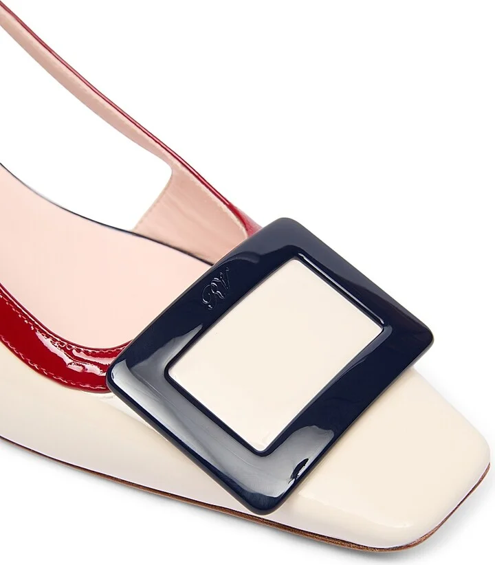 Women's Belle 45MM Colorblocked Patent Leather Pumps - Red - Size 6 - Image 9