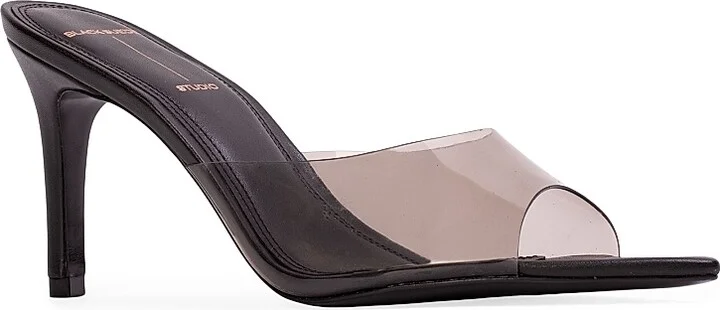 Women's Belle Mid Heel Sandals - Black Leather - Size 5 - Image 2