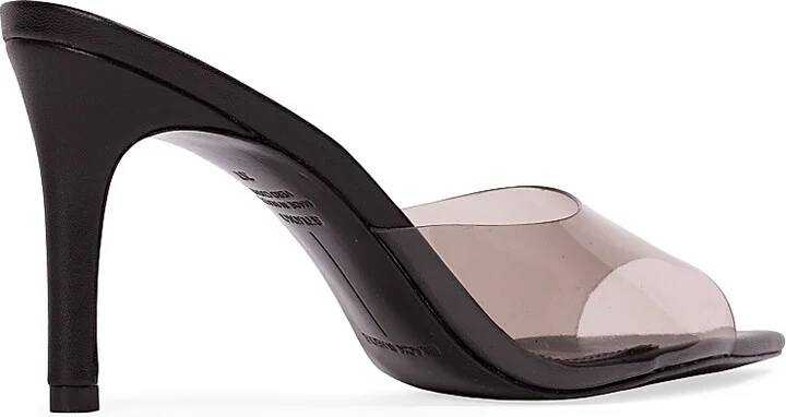 Women's Belle Mid Heel Sandals - Black Leather - Size 5 - Image 3