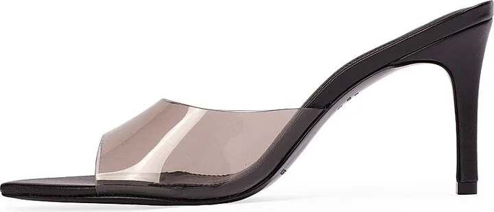 Women's Belle Mid Heel Sandals - Black Leather - Size 5 - Image 4