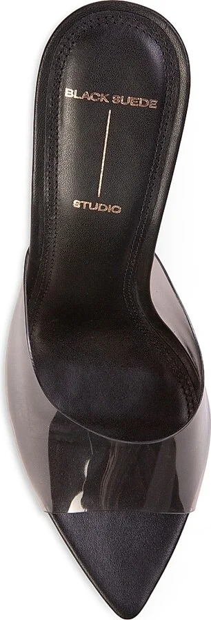 Women's Belle Mid Heel Sandals - Black Leather - Size 5 - Image 5