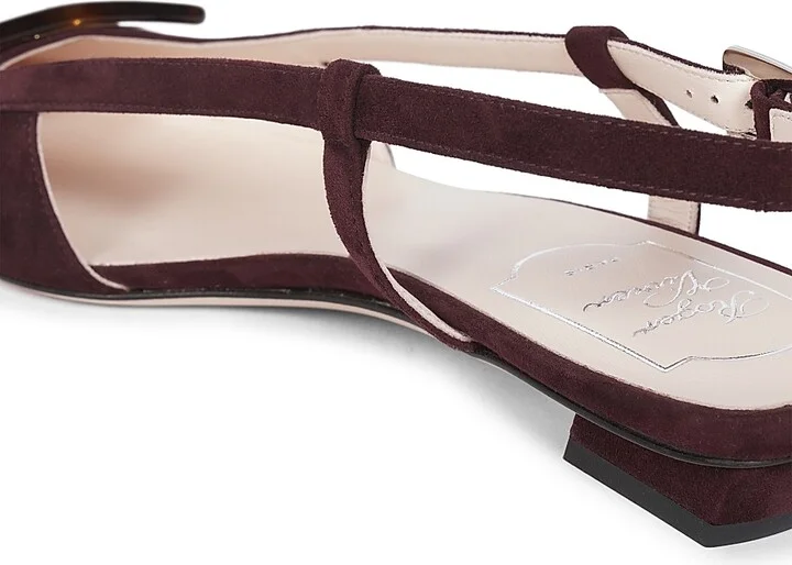 Women's Belle Vivier 25MM Suede Slingback Ballerina Flats - Kraft Chiaro - Size 6 - Image 6