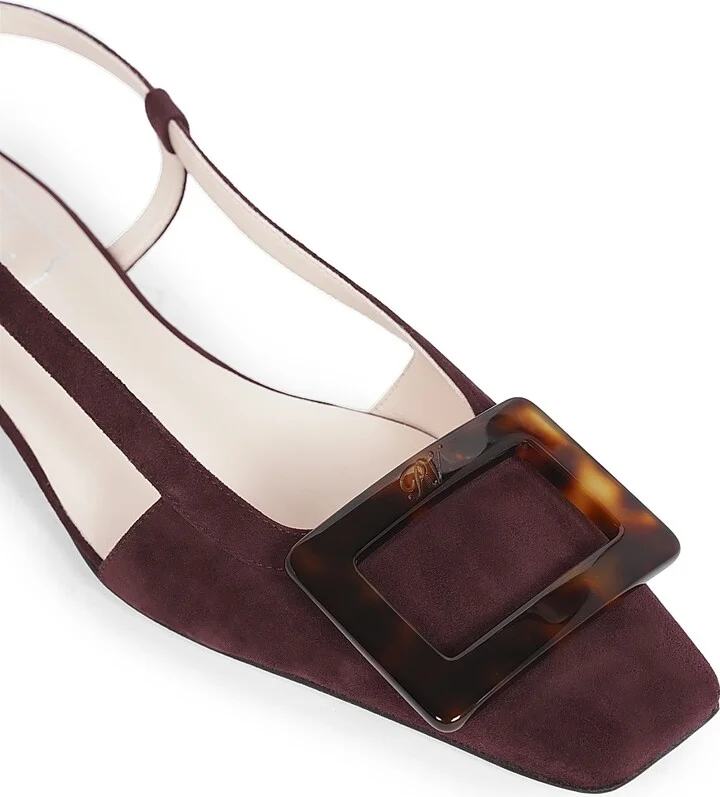 Women's Belle Vivier 25MM Suede Slingback Ballerina Flats - Kraft Chiaro - Size 6 - Image 7