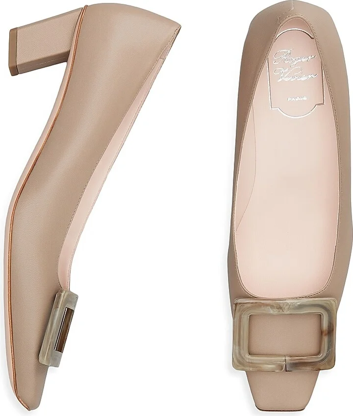 Women's Belle Vivier 45MM Leather Buckle Pumps - Daino - Size 5.5 - Image 5