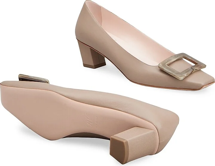 Women's Belle Vivier 45MM Leather Buckle Pumps - Daino - Size 5.5 - Image 6