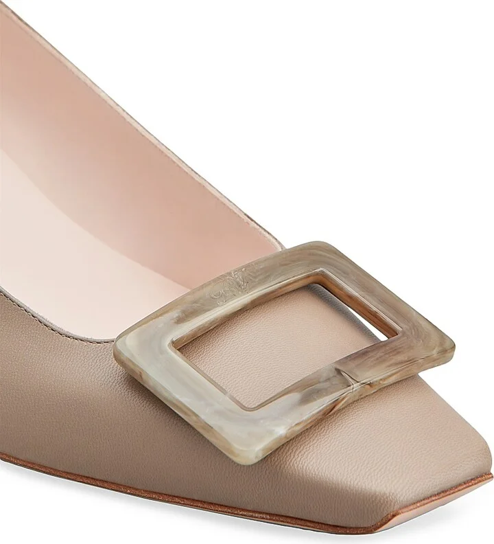 Women's Belle Vivier 45MM Leather Buckle Pumps - Daino - Size 5.5 - Image 7