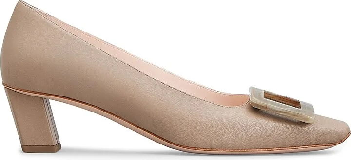 Women's Belle Vivier 45MM Leather Buckle Pumps - Daino - Size 5.5