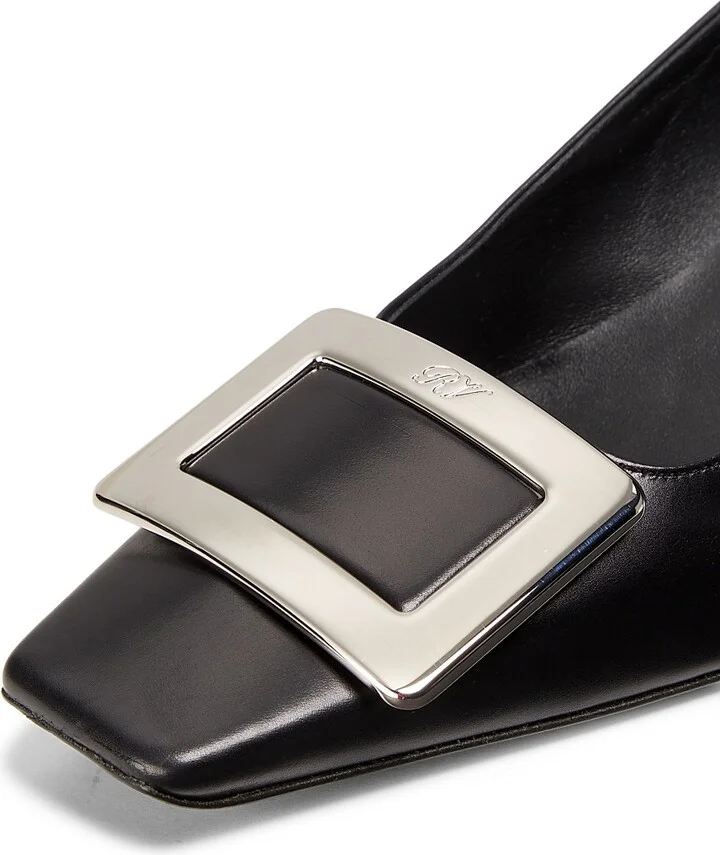 Women's Belle Vivier 45MM Leather Pumps - Black - Size 5 - Image 5