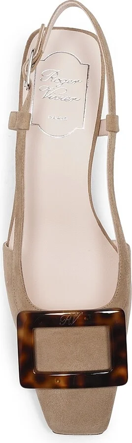 Women's Belle Vivier 45mm Suede Slingback Pumps - Tabacco Chiaro - Size 6 - Image 4