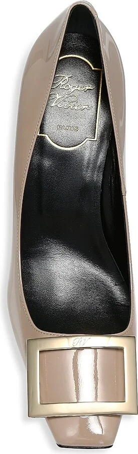 Women's Belle Vivier Trompette 70MM Patent Leather Pumps - Cement - Size 4.5 - Image 5