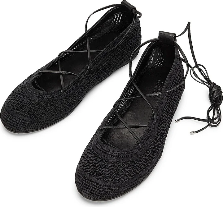 Women's Belna Crochet Ankle-Wrap Flats - Black - Size 6 - Image 4