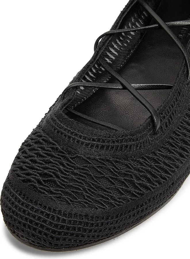 Women's Belna Crochet Ankle-Wrap Flats - Black - Size 6 - Image 6