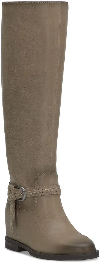 Womens Belted Leather Knee-High Boots