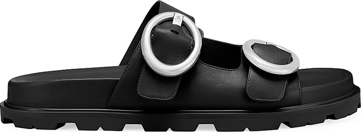 Women's Benni Sport Leather Slides - Black - Size 10 Sandals