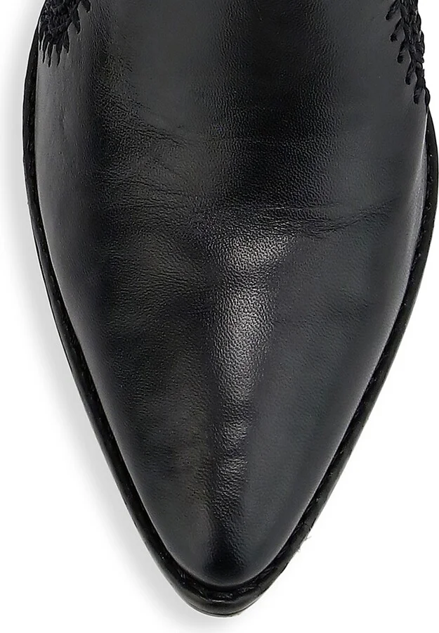 Women's Benta Embroidered Leather Ankle Boots - Black - Size 5 - Image 4