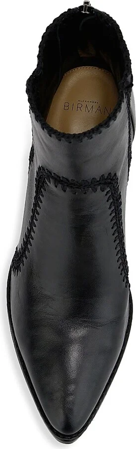 Women's Benta Embroidered Leather Ankle Boots - Black - Size 5 - Image 5