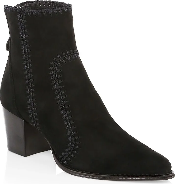 Women's Benta Embroidered Suede Ankle Boots - Black - Size 5 - Image 2