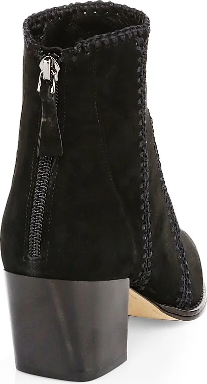 Women's Benta Embroidered Suede Ankle Boots - Black - Size 5 - Image 3