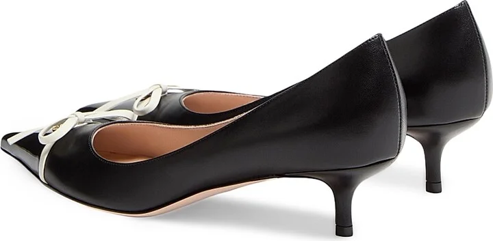 Women's Bepointy 45MM Pumps in Patent Leather and Kidskin - Black Ivory - Size 7 - Image 3