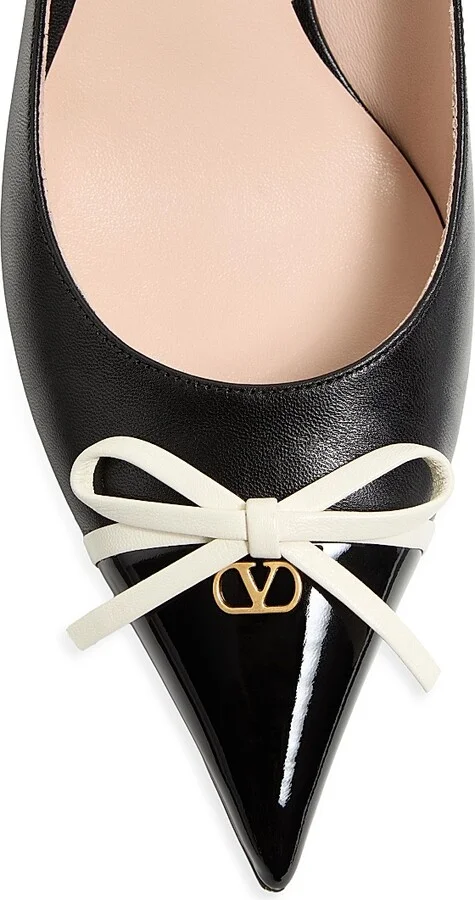 Women's Bepointy 45MM Pumps in Patent Leather and Kidskin - Black Ivory - Size 7 - Image 5