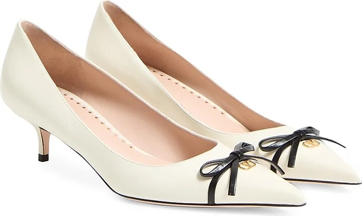 Women's Bepointy 45MM Pumps in Patent Leather and Kidskin - Black Ivory - Size 7 - Image 8