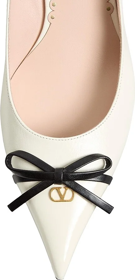 Women's Bepointy 45MM Pumps in Patent Leather and Kidskin - Black Ivory - Size 7 - Image 11