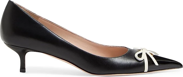 Women's Bepointy 45MM Pumps in Patent Leather and Kidskin - Black Ivory - Size 7