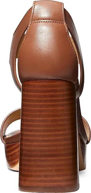 Women's Berkley 100MM Leather Sandals - Luggage - Size 5 - Image 3