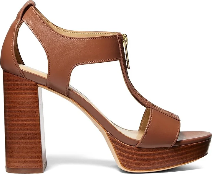 Women's Berkley 100MM Leather Sandals - Luggage - Size 5