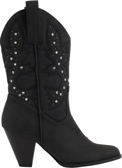 Women's Beth Beige Studded Western Ankle Boots - Image 4