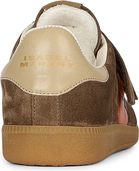 Women's Beth Colorblocked Suede Low-Top Sneakers - Khaki Orange - Size 5 - Image 3