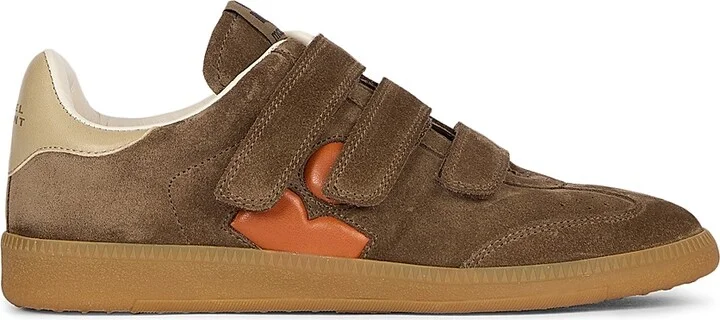 Women's Beth Colorblocked Suede Low-Top Sneakers - Khaki Orange - Size 5