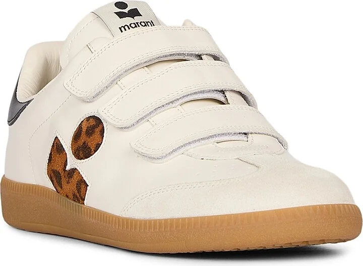 Women's Beth Leather Low-Top Sneakers - Ecru Leopard - Size 6 - Image 2