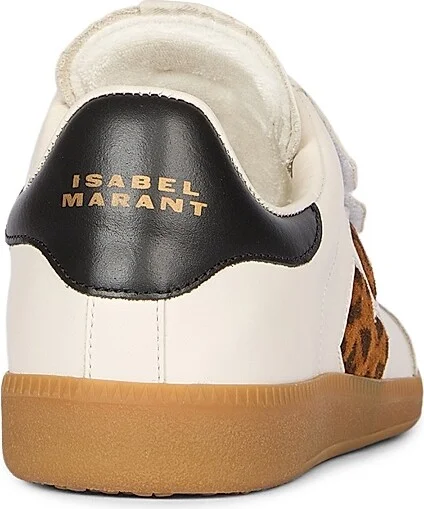Women's Beth Leather Low-Top Sneakers - Ecru Leopard - Size 6 - Image 3